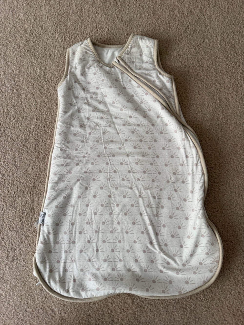 Neutral Sunburst Sleep Sack for Kids - Lightweight Cream/Tan